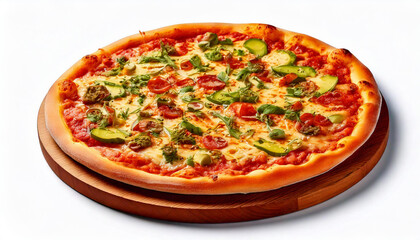 Pizza Vegetarian on white background