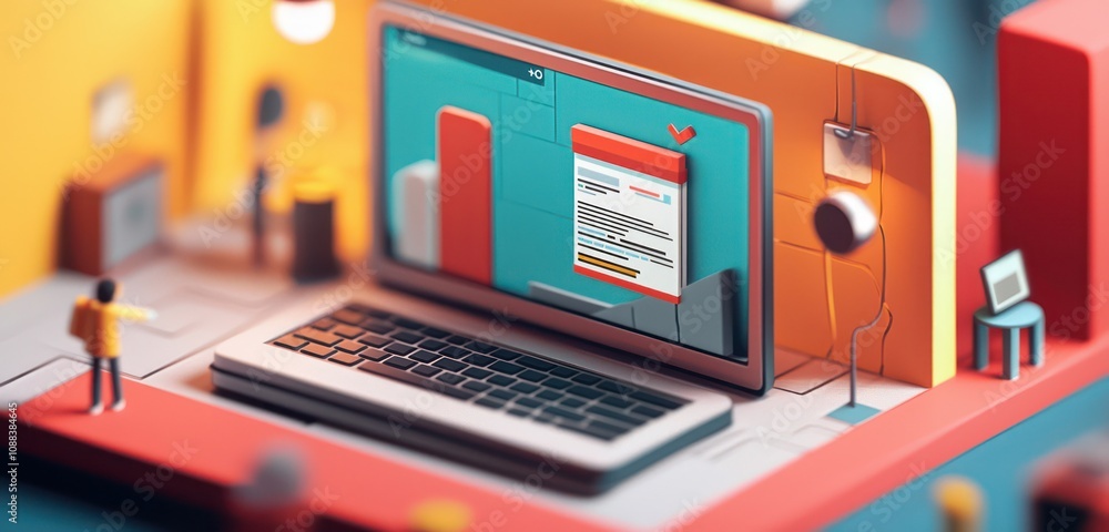 Poster private browsing capabilities shown in three-dimensional imagery.