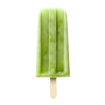 Green popsicle isolated on transparent background