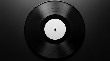 Obraz premium Blank vinyl record on dark background. Perfect for music, retro, or vintage themes.