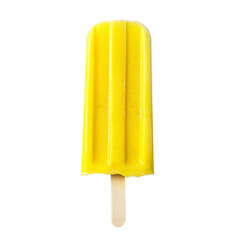 Yellow popsicle isolated on transparent background