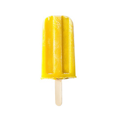 Yellow popsicle isolated on transparent background