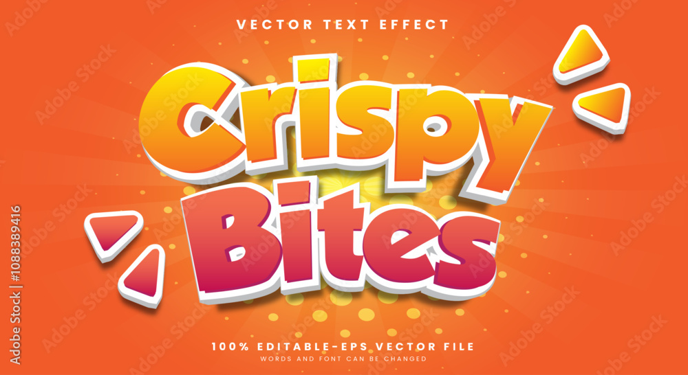 Poster crispy bites editable text effect template