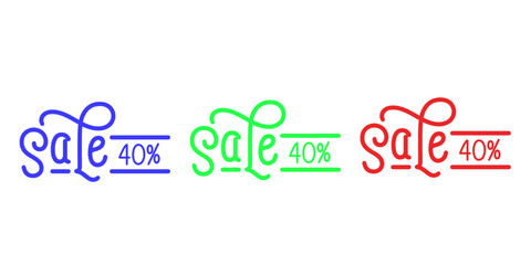 Sales badges vectors icon set