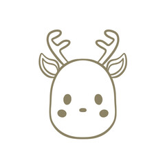deer santa head 3  for printing, pattren, icon, vector, christmas event