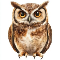 Obraz premium Watercolor Owl Illustration.