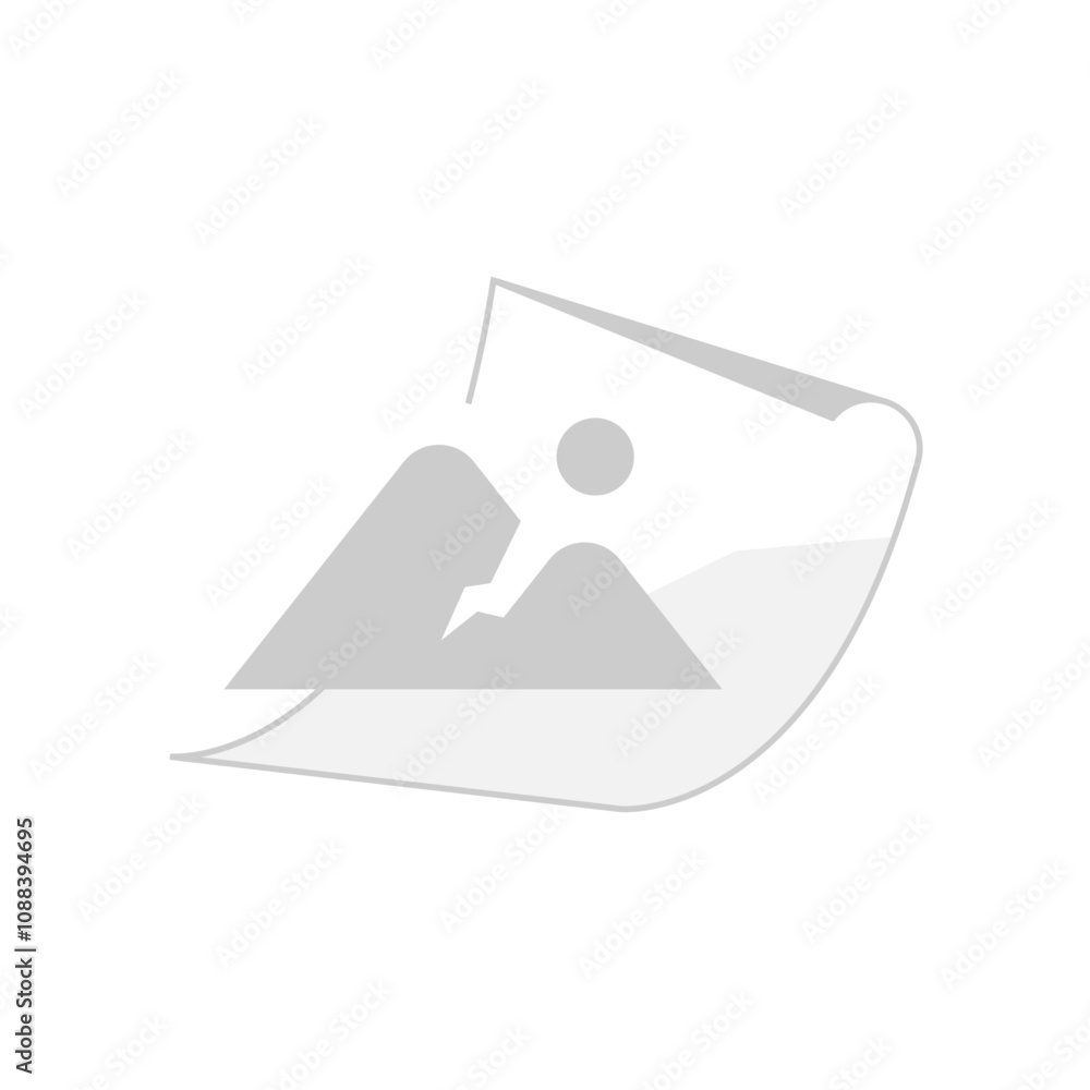 Poster illustration of a torn image icon, broken or failed image display on websites or mobile apps. for us