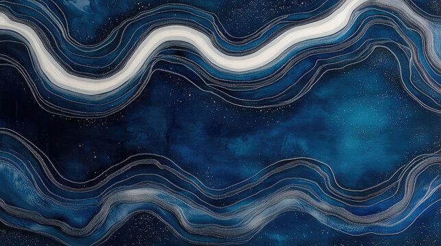 Rich layers of deep blue and white create a mesmerizing flow, ideal for use in holiday branding, creative design projects, or engaging social media content, captivating audiences