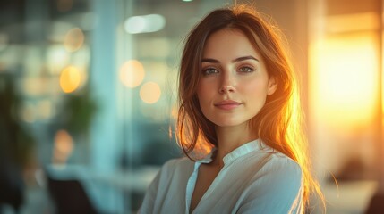 Obraz premium Woman looking at camera with a smile.