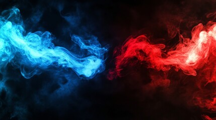Fototapeta premium Abstract Neon Flame Cloud with Dust Against Cold vs Hot Concept on Black Modern Background