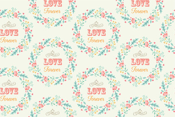 a seamless pattern of floral patterns with the words love 