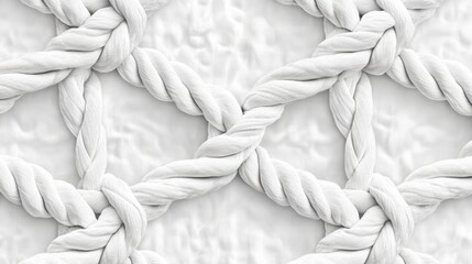 grid of ropes with multiple knots, minimalist design, high-quality detail, simple color palette