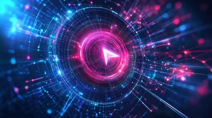 Obraz premium Isometric Business Target Illustration with Dart Board on Ultraviolet Background for Goals Achievement and Competitors' Success Page