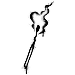 Fototapeta premium Spray Painted Graffiti Burning match isolated on white background.