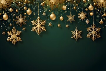a captivating festive image that features a luxurious green Christmas background, radiating warmth and holiday joy. The background should showcase a deep, rich green hue that feels vibrant yet elegant