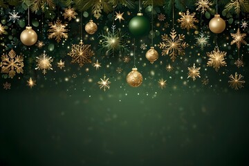 a captivating festive image that features a luxurious green Christmas background, radiating warmth and holiday joy. The background should showcase a deep, rich green hue that feels vibrant yet elegant