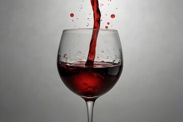  a visually stunning image of a red wine splash, isolated on a white or transparent background. The splash should be dynamic and natural, with the wine appearing mid-air as if frozen in motion. Its de