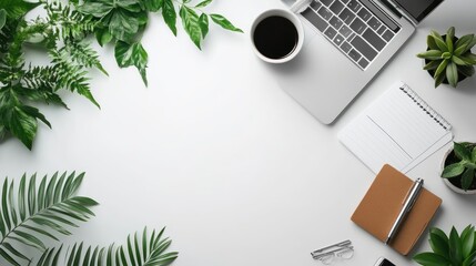 Foldable desk for work on the go white background