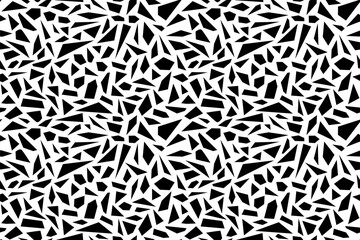 黒色の図形がランダムに散らばったパターン背景イラスト
