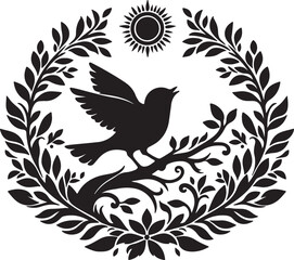 Obraz premium A vector silhouette image of a bird on a white background