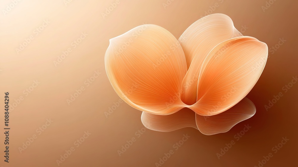 Poster elegant abstract flower design with soft peach petals and smooth background for artistic inspiration