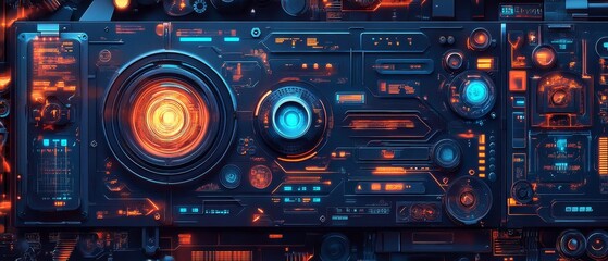 Futuristic and cyberpunk-inspired wallpaper