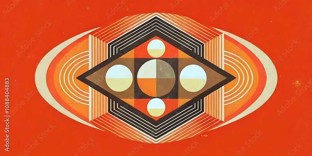 Poster abstract geometric design colorful shapes symmetry bold contrast patterns