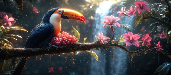 Fototapeta premium Toucan in Tropical Rainforest