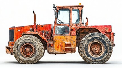 Fototapeta premium Construction Wheel Loader White Background