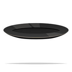 Empty black plate vector isolated illustration