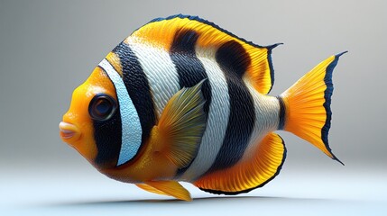 Vibrant Tropical Fish with Striking Stripes