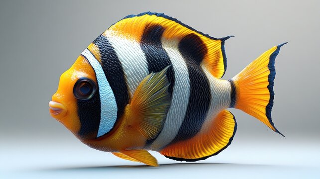 Vibrant Tropical Fish with Striking Stripes