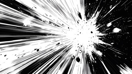 Obraz premium Abstract Black and White Explosion