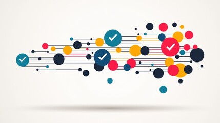 Forms and Surveys An abstract representation of data flowing into a digital form with checkmarks appearing, symbolizing data processing, online surveys, and information gathering.