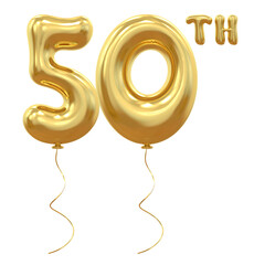 50th Anniversary Gold Balloon Number