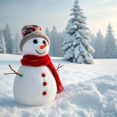Obraz premium snowman in the snow