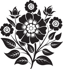 Black Silhouetted Floral Corner Design for White Background
