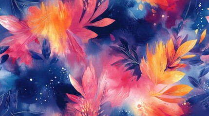 Vibrant watercolor seamless pattern featuring beautiful abstract shapes perfect for contemporary design projects