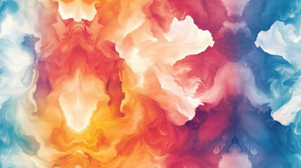 Fototapeta premium Colorful abstract watercolor seamless pattern in digital oil painting style unique fractal art for visionary graphic design projects