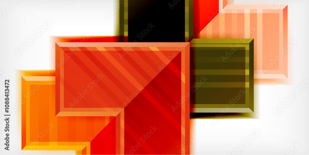 Poster Arrow symbols created with 3d effects and line texture geometric abstract background