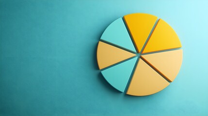 Fototapeta premium Vibrant pie chart on a teal background