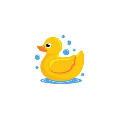 Rubber duck logo template vector illustration