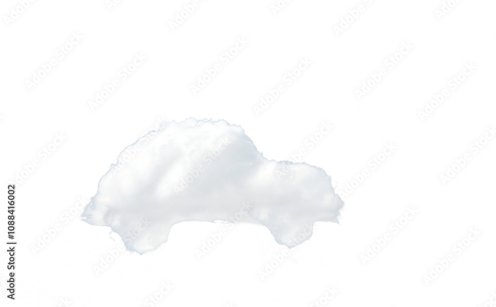 Poster A cloud resembling the shape of a car floating against a plain white background. Clean and simple design concept representing creativity and imagination