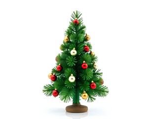 Christmas, tree, artificial, small, ornaments, mini, holiday, festive, decoration, isolated, background, white, seasonal, celebration, winter, miniature, decor, cheerful, traditional, cozy, joyful