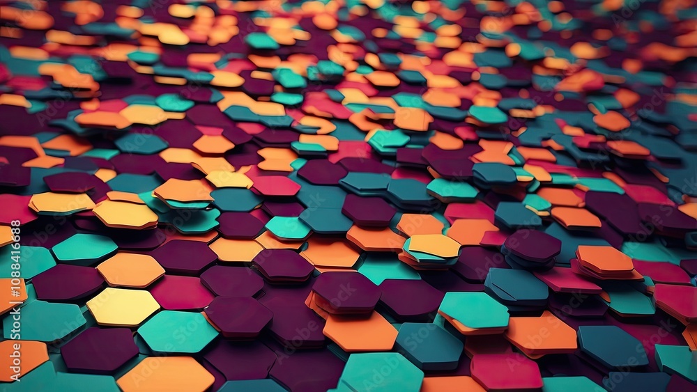 Poster abstract background of a digital hexagon-