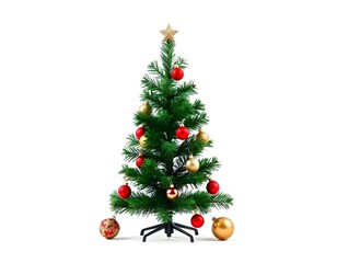Christmas, tree, artificial, small, ornaments, mini, holiday, festive, decoration, isolated, background, white, seasonal, celebration, winter, miniature, decor, cheerful, traditional, cozy, joyful