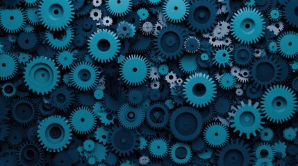 Gears or Cogs Interlocking Close up of interlocking gears turning smoothly, representing teamwork, efficiency, and precision in a mechanical system.