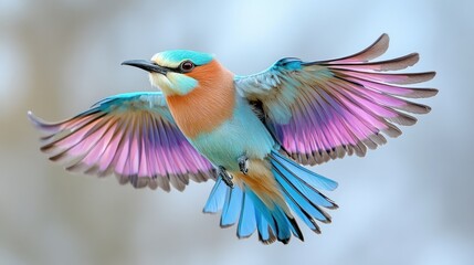 Vibrant Blue-Crested Bee-Eater in Flight