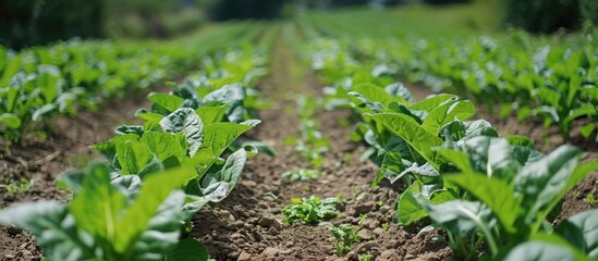 Spinach Crop Growth in Agricultural Landscape