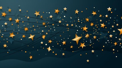 A blue background with a lot of gold stars